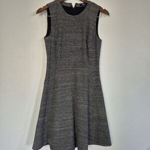 Madewell Grey Tweed Wool Blend Fit And Flare Sleeveless Dress Size 12